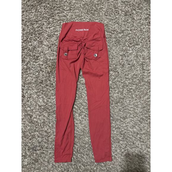 PCHEE BUM Scrunch Pocket Legging Red M - Picture 2 of 3